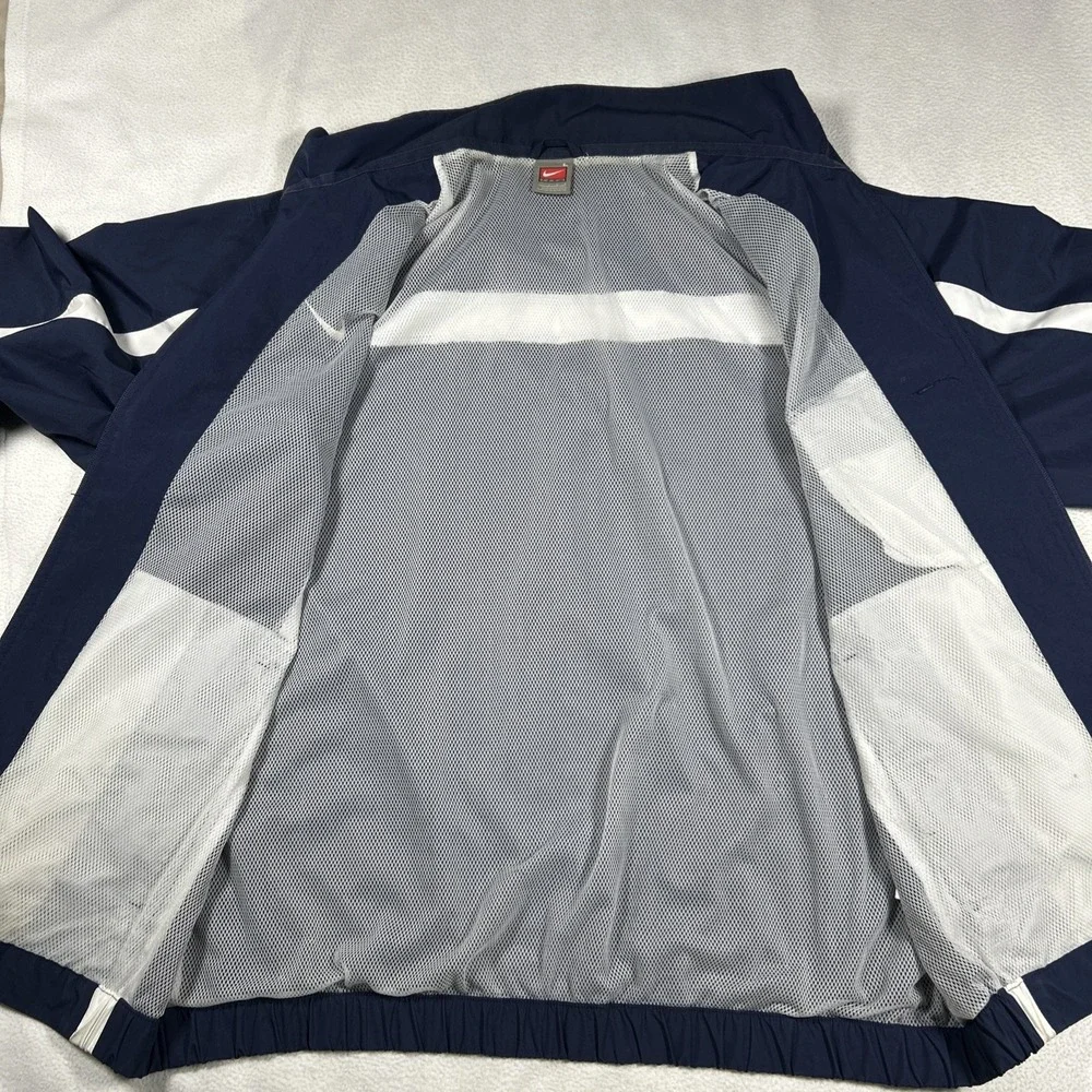 Vintage Nike Team Jacket Mens Large‎ Blue Windbreaker Swoosh Full Zip Up Y2K